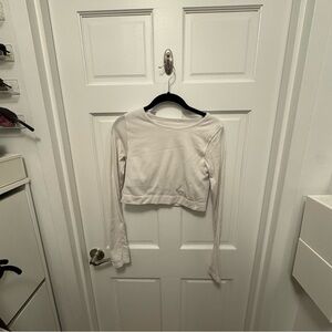 Lululemon White Long Sleeve Crop Top